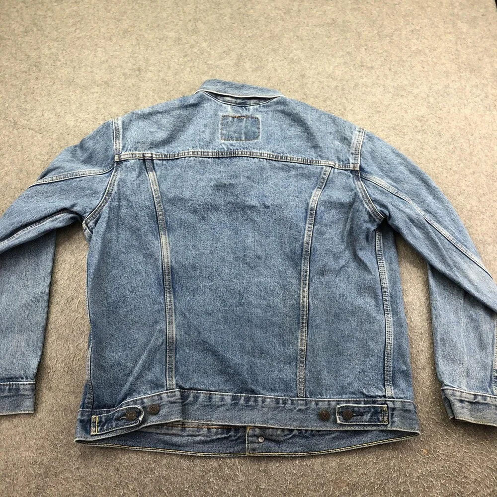 Levis Jacket Mens Large Blue Denim Biker Button Front Western